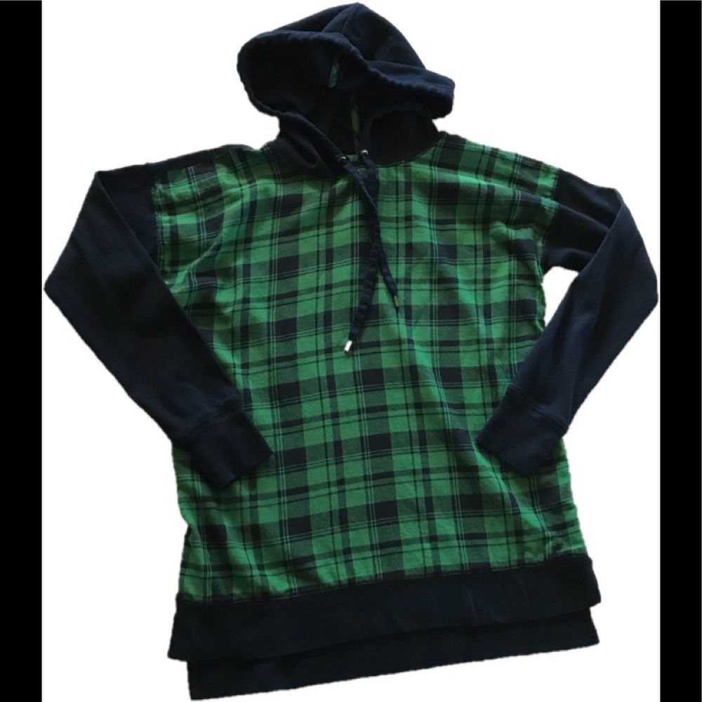 Chaps Plaid Hoodie - Blue/Green Size Small